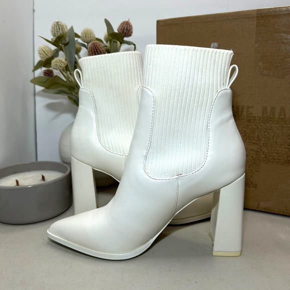 Steve Madden Scavenge Ankle Boots Pointed Toe Shoes Winter White Women 6M - Picture 5 of 11